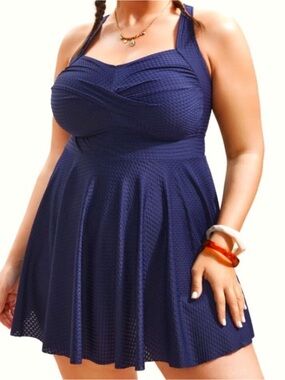 BloomChic Navy Blue One-Piece Swimdress